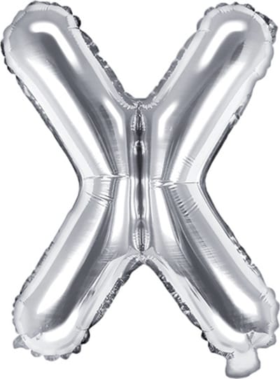 Partydeco - Folieballon Zilver Letter X (35 cm)