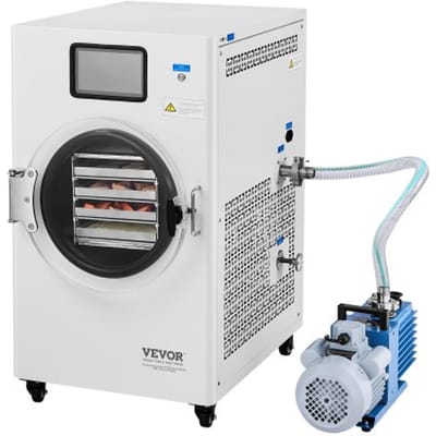 VEVOR Vriesdroger Droogapparatuur (capaciteit 4-6 kg) voor voedsel met 4-laags trays en instelbare temperatuur en tijd, voor wit fruit