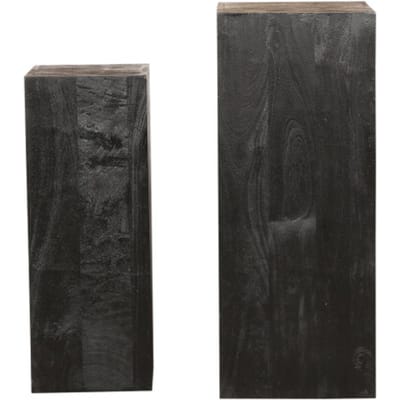 PTMD - Bloemenzuil Kyro - Zwart - 35x35x90cm - Set van 2