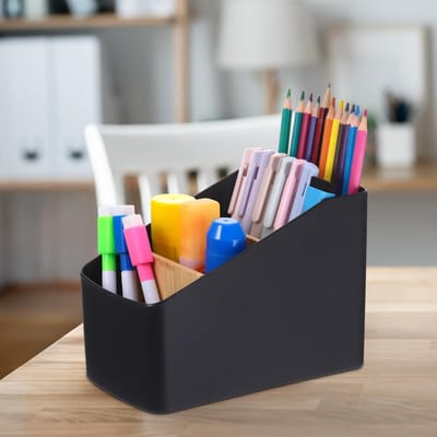 Dailygoods- Bureauorganizer Houten - 4 Compartimenten - Multifunctionele Bamboe Verdeler - Pennenhouder - Bureau Accessoires - Afmetingen 18 x 12,5 x 9,2 cm
