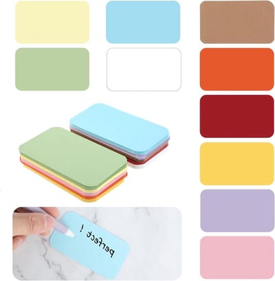 100 Stuks Kleine Lege Papieren Berichtkaarten, Gekleurde Indexkaarten 3.54 x 2 Inch voor Scrapbooking, DIY Cadeau Labels en Mini Notities