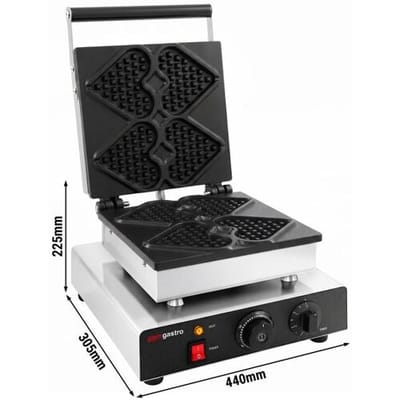 GGM Gastro Waffeleisen - Einzeln - Manuell - 1,75 kW - Form: Mini-Herz - Backplatten teflonbeschichtet