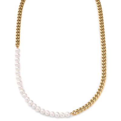 Ocata | Ketting met Goudkleurige Gourmet Schakels en Parels