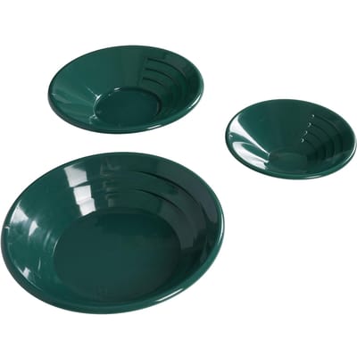 3 Stuks Goudpan Set 14.96in 13.98in 10.43in Groen voor Goudwassen Mijnbouw Onderdelen Accessoires