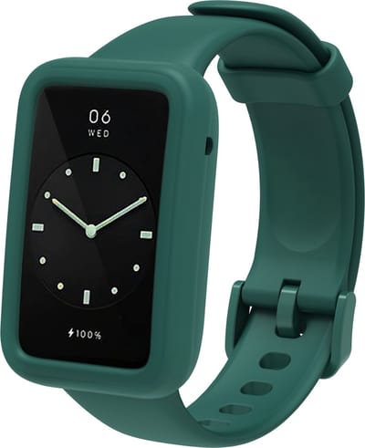 By Qubix - Siliconen sportbandje met case - Groen - Geschikt voor Xiaomi Smart Band 7 Pro / Mi Band 7 Pro bandje