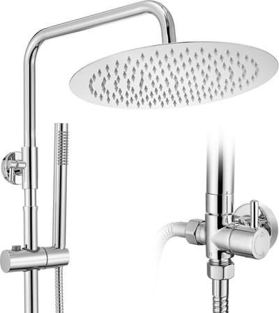 Auralum Max Douchesysteem Met omstelling - Ø 30 cm - Regendouche en Handdouche - Verstelbare Hoogte 72-110 cm - Roestvrijstalen Doucheset - Waterbesparend - Chroom
