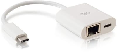 Netwerkadapter - USB-C Ethernet - Bedraad Internet - Met Stroomvoorziening - Gigabit Snelheid - Wit