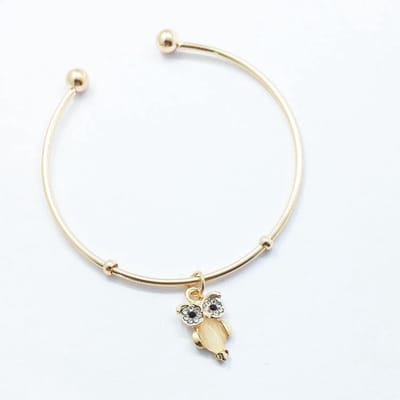 Lumici® | Uil Bangle - Armband - Kristal - Dier - Zirkonia - Vogel - Hart - Uiltje - Geslaagd - Cadeau Voor Vrouwen - Moederdag Cadeau - Valentijn - Liefde - Verrassing - Goud & Zilver