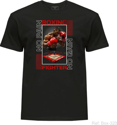 Boxing t-shirt - men's t-shirts with round neck - men's short sleeve shirt - Fitness shirt - Boxing Motivation t-shirt - shirt with print No pain No Gain Boxing Fighter