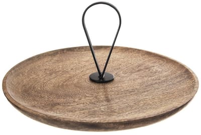 Orion Mangohout Patera - Serveerschaal - 30,5 cm - Industrieel Design - Metalen Handgreep
