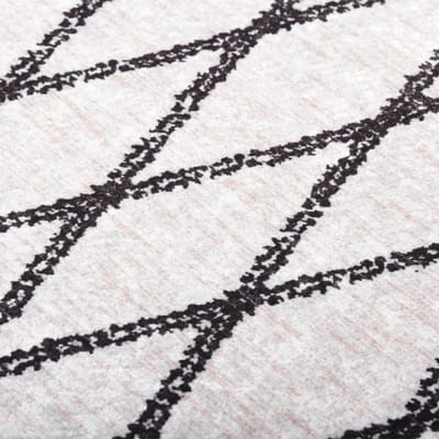 vidaXL - Vloerkleed - wasbaar - 80x300 - cm - wit - en - zwart