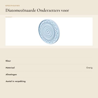 Dailygoods- Onderzetter Hittebestendig - Diatomeeënaarde - Absorberend - Rond - Diameter 10 cm - Decoratie voor Tafel - Onderzetters