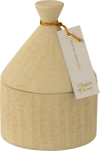 J-Line geurkaars - Pot Coconut Beach - keramiek - beige - 40U