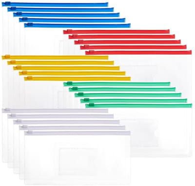 Dailygoods- Ritsenveloppen 100 stuks - Doorzichtige Plastic Zakjes - Labelvak voor Kantoorbenodigdheden - Potloodzakjes - Perfect voor Organisatie - Ritssluiting - Plastic Zakken