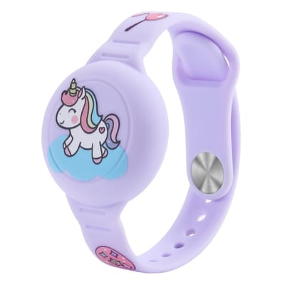 Airtag armband Polsband horloge - Airtag Sleutelhanger - Airtag Polsband Voor Kinderen - Airtag Armband - Airtag Apple - Airtag Houder - Airtag Hoesje - speciaal voor kinderen - paars eenhoorn unicorn paardje