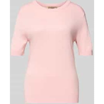 Gebreid shirt van viscosemix met ronde hals