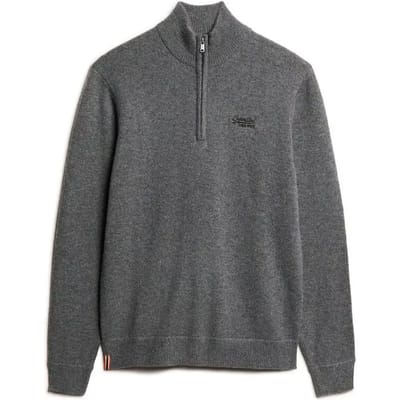 Superdry ESSENTIAL EMB KNIT HALF ZIP Heren Trui - Maat 2XL