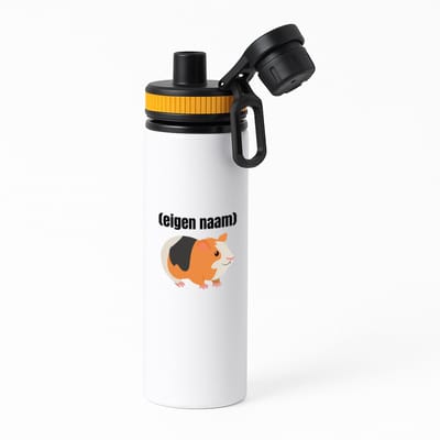 Hacebo® - cavia met eigen naam waterfles met draaidop oranje - Cavia - iemand die cavia's heeft - cavia liefhebber - dieren - verjaardag - cadeau - kado - water fles - 850ML
