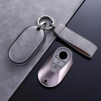 High End Grijs Voor Mercedes Benz C S Klasse W206 W223 S350 C260 C300 S400 S450 S500 Afstandsbediening Auto Sleutelhoes Cover Fob Sleutelhanger gray