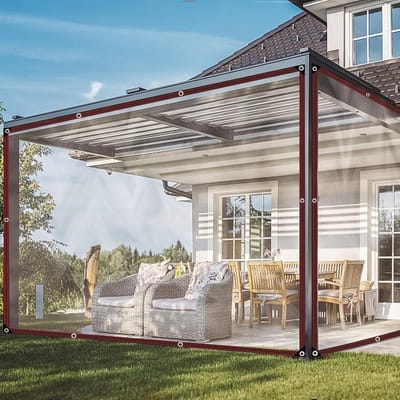 Doorzichtig afdekzeil voor buiten 2 x 3 m - transparant tentzeil waterdicht - oogjes zeildoek luifel - opvouwbaar weerbestendig - duurzaam