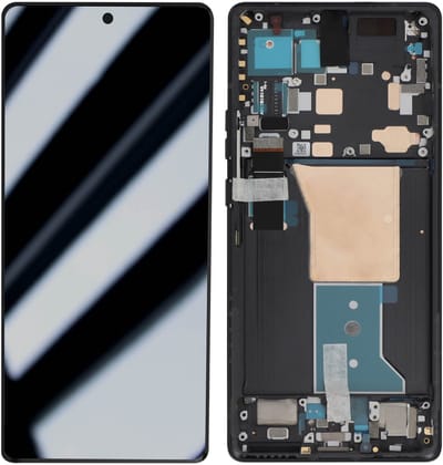 Motorola, Compleet blok voor Motorola G84 5G LCD-scherm, aanraakglas en chassis, Zwart