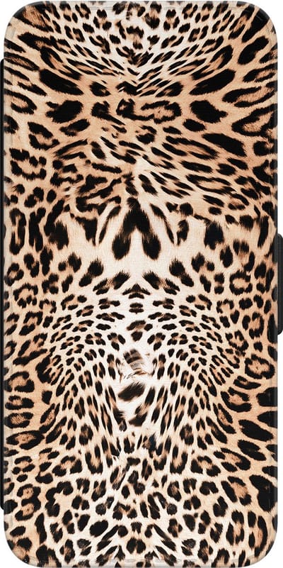 Leuke Telefoonhoesjes - Hoesje geschikt voor Samsung Galaxy S23 bookcase leer - Animal print - Animal print - Wallet Case met pasjeshouder - Luipaardprint - Bruin