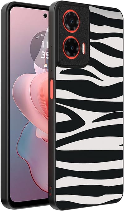 Smartphonica Telefoonhoesje Geschikt voor Motorola Moto G Power 2024 met zebra opdruk - TPU backcover case zebra design - Zwart Wit geschikt voor Motorola Moto G Power 2024
