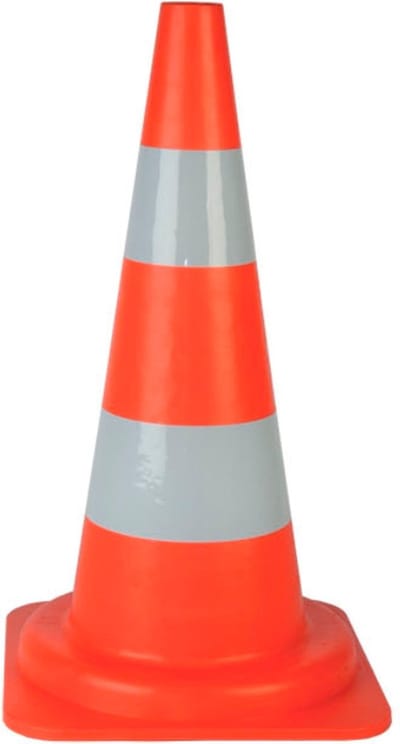 Reflecterende Pion HDPE - 53 cm Hoog - Verkeerskegel - Pylon - Pilonnen