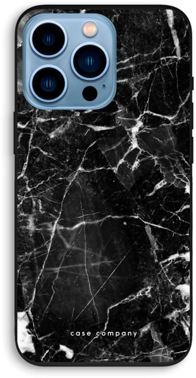 Case Company® - Hoesje geschikt voor iPhone 13 Pro hoesje - Zwart Marmer - Biologisch Afbreekbaar Telefoonhoesje - Bescherming alle Kanten en Schermrand