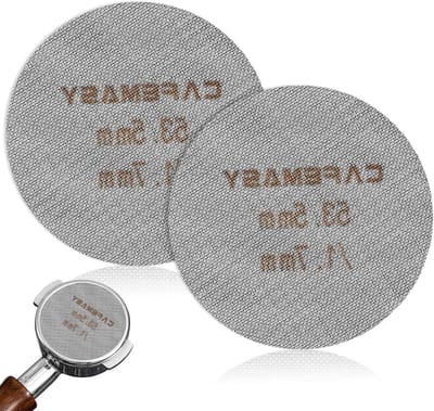 Set van 2 Herbruikbare Espresso Filters van RVS, 53.5mm, 1.7mm Dikte, Perfect voor Koffiezetapparaten en Espresso Bereiding