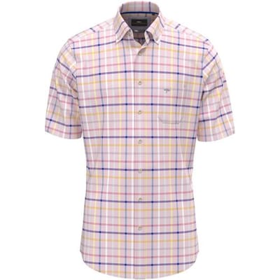 Fynch-Hatton Overhemd Summer Oxford Check Short Sleeve Peony-Multi / male