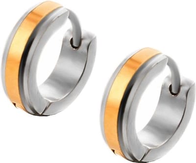 Fako Bijoux® - Oorbellen - Oorringen - Stainless Steel - Duo - Goud-/Zilverkleurig