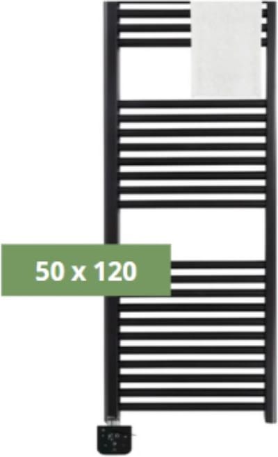SYLRO® RIGA - ELEKTRISCHE BADKAMER RADIATOR - RECHT - WIFI - 50 x 120cm - ZWART
