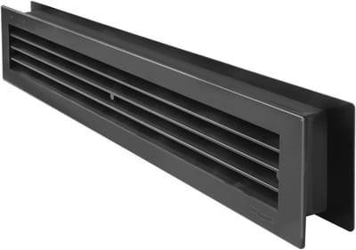 Rechthoekig Ventilatierooster 480 x 98 mm - Telescopisch en Zwart