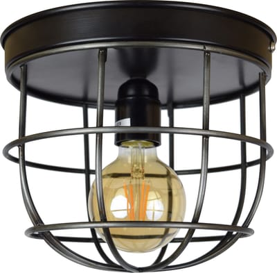 Urban Interiors  Barn Large Plafondlamp Zwart - Metalen kooi - Ø22