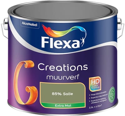 Flexa - Creations Muurverf Extra Mat - 85% Salie - Mengverf - 2,5 L