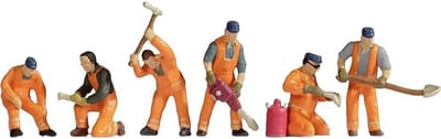 Bouwplaats Figuren - Modelbouw Scène - Realistische Diorama's - Met Geluidseffecten - Schaal H0 - Meerkleurig