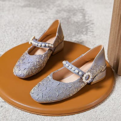 Chaussures à talons épais pour femmes, chaussures de mariage douces à bout carré, style Mary Jane, grande taille 33-43 43