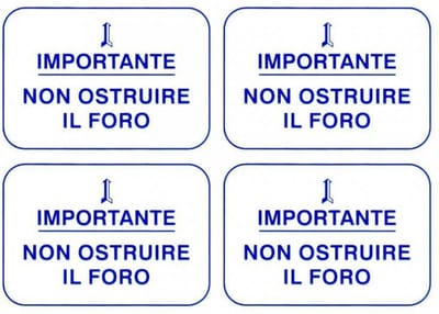 autocollant sticker belangrijk - gat niet blokkeren rms pour scooter piaggio 610176m0001 bleu neuf