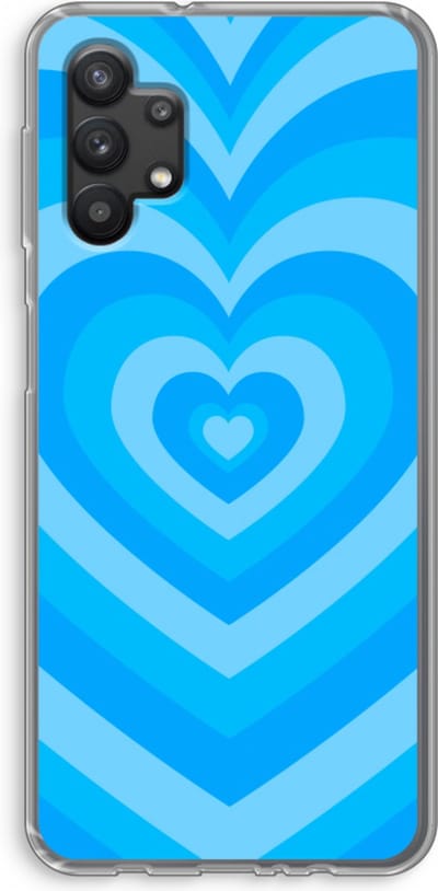 Case Company® - Hoesje geschikt voor Samsung Galaxy A32 5G hoesje - Hart Blauw - Soft Cover Telefoonhoesje - Bescherming aan alle Kanten en Schermrand