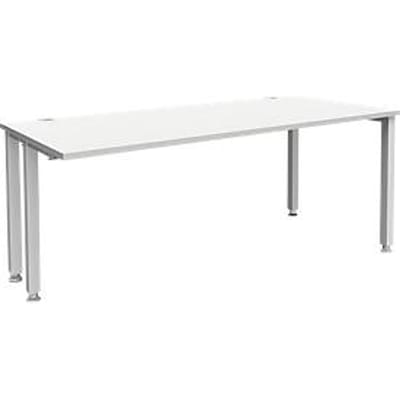 Schäfer Shop Genius bureau MODENA FLEX, 4-poots vierkante buis, verkorte zijpanelen, B 1800 mm, lichtgrijs