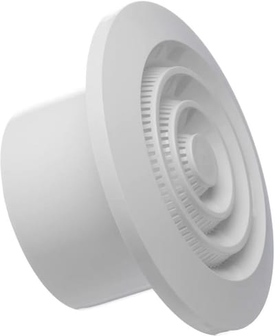 Rond Ventilatie Rooster Ø80mm Wit met Insectenhor - ABS Kunststof