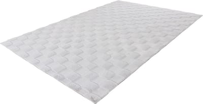 Lalee Soul - 3d Vloerkleed - Tapijt – Karpet - Hoogpolig - Superzacht - nieuwe trend comfy Fluffy - 3d blokjes- rabbit- 120x170 cm zilver grijs