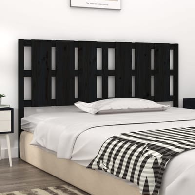vidaXL - Hoofdbord - 185,5x4x100 - cm - massief - grenenhout - zwart