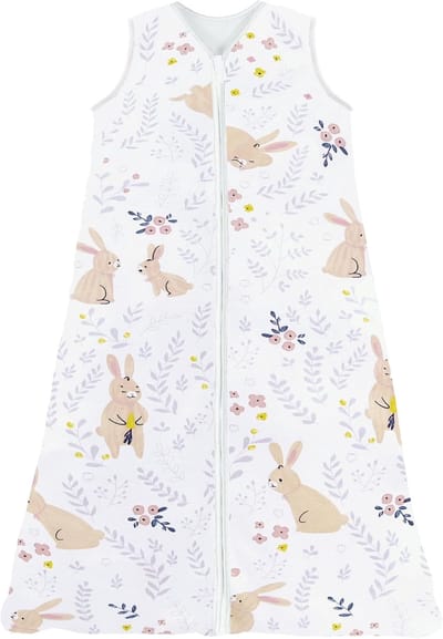 Zomerslaapzak voor baby's en kleine kinderen, 100% katoen, schattig konijntje, 90-105 cm