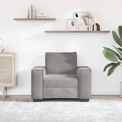 vidaXL - Fauteuil - 100x78x84 - cm - fluweel - lichtgrijs