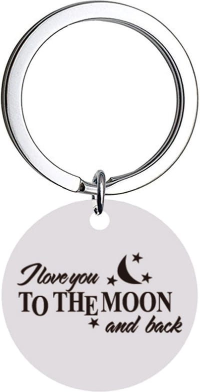 Fako Bijoux - Sleutelhanger I Love You To The Moon And Back - Sleutelring Tekst - Cadeau - Geschenk - Zilverkleurig
