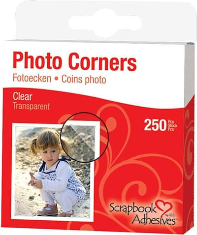 Fotohoekjes zelfklevend - 250x st - transparant - 10 x 10 mm - foto album plakkers/stickers - inplakken/stickers