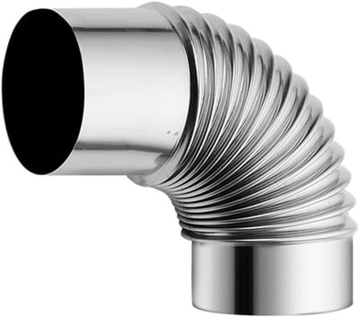 90 Graden Rookkanaal Verlengstuk van RVS voor 80mm Kachelpijp - Duurzaam en Efficiënt Flue Adapter