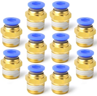 Dailygoods- Push-to-connect Fittingen 10 Stuks - 6 mm Buis OD - 1/4 BSP Mannelijke Aansluiting - Duurzaam - Herbruikbaar - Luchtdicht - Pneumatische Fittingen